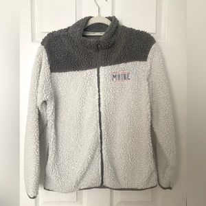 Salt Creek white and grey Sherpa zip up